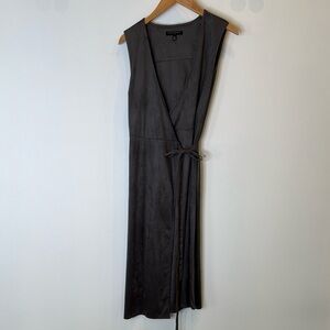 Faux Suede Wrap Dress